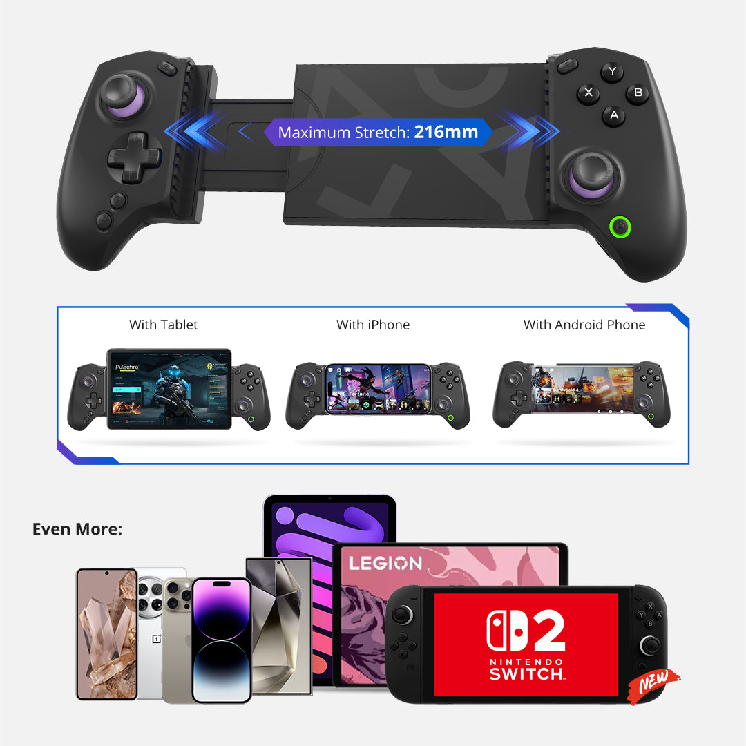 S8 Premium Bluetooth Controller for Nintendo Switch 2, iPhone, Android Phones and Tablets