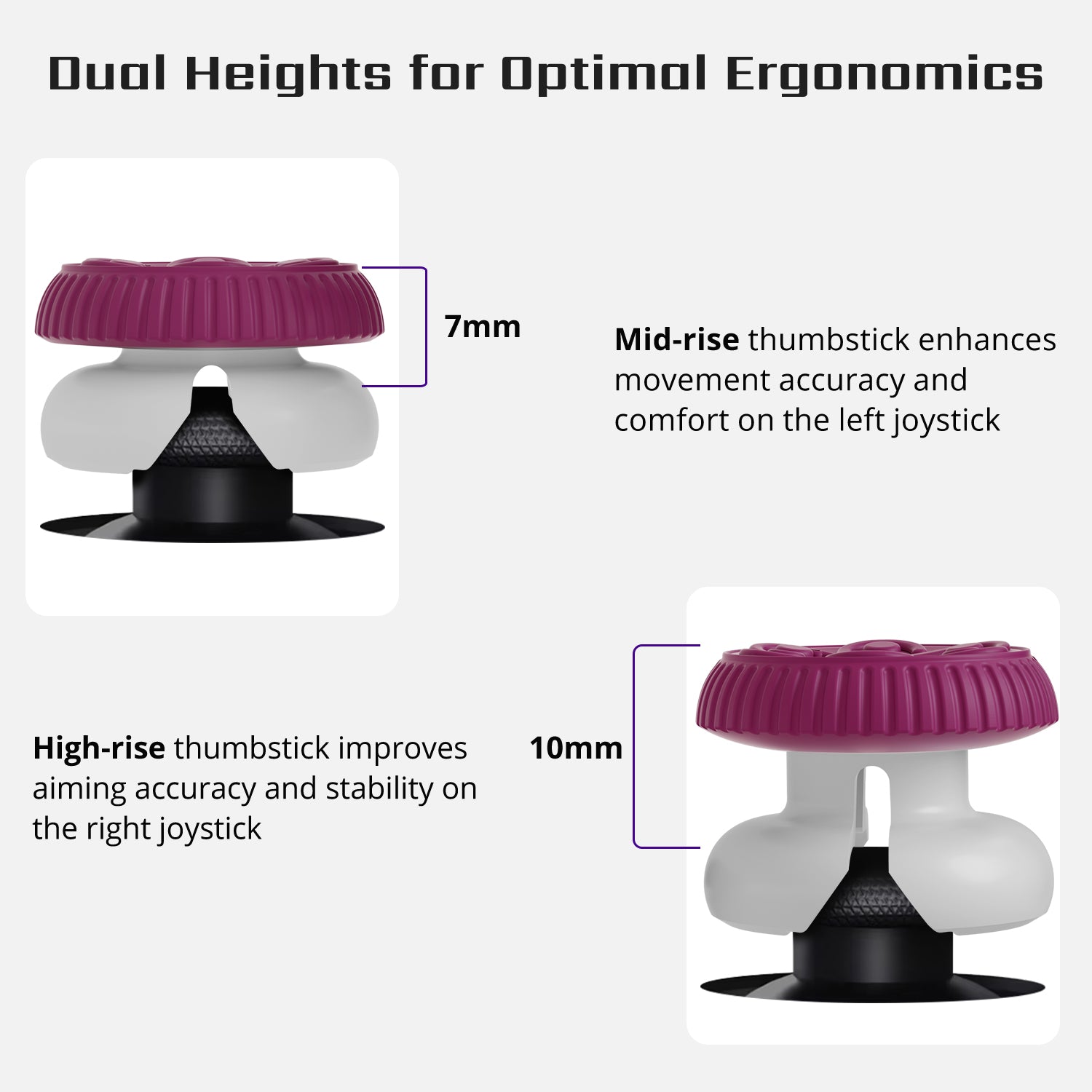 Silicone High-Rise Thumb Grips for Xbox Series S/X, One Controller and ROG Ally X, for FPS and Racing Games, 1 Pair