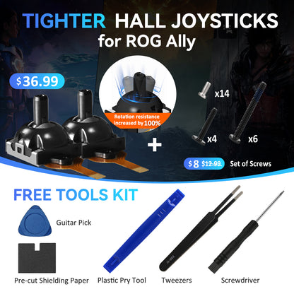 1 Pair Hall Joystick for ROG Ally/ Legion Go/ GPD Win 4/ OXP X1, with Free Tools Kit! [Does Not Compromise the Eligibility for ROG ALLY's 1-year Warranty Service]