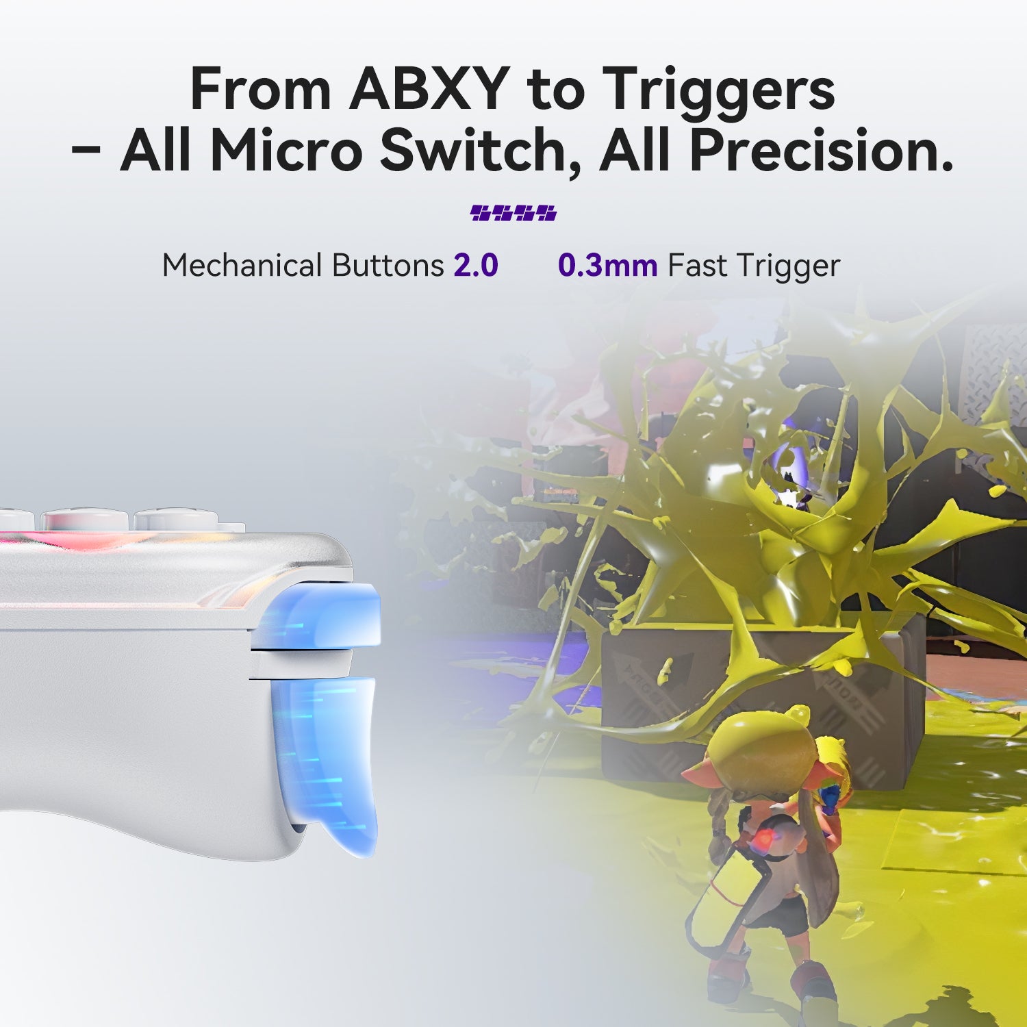 J6 Switch Controller Replacement for Joy-Con, Hall Effect Joysticks, RGB Lights, Motion Control, Macro & Turbo 1 Pair