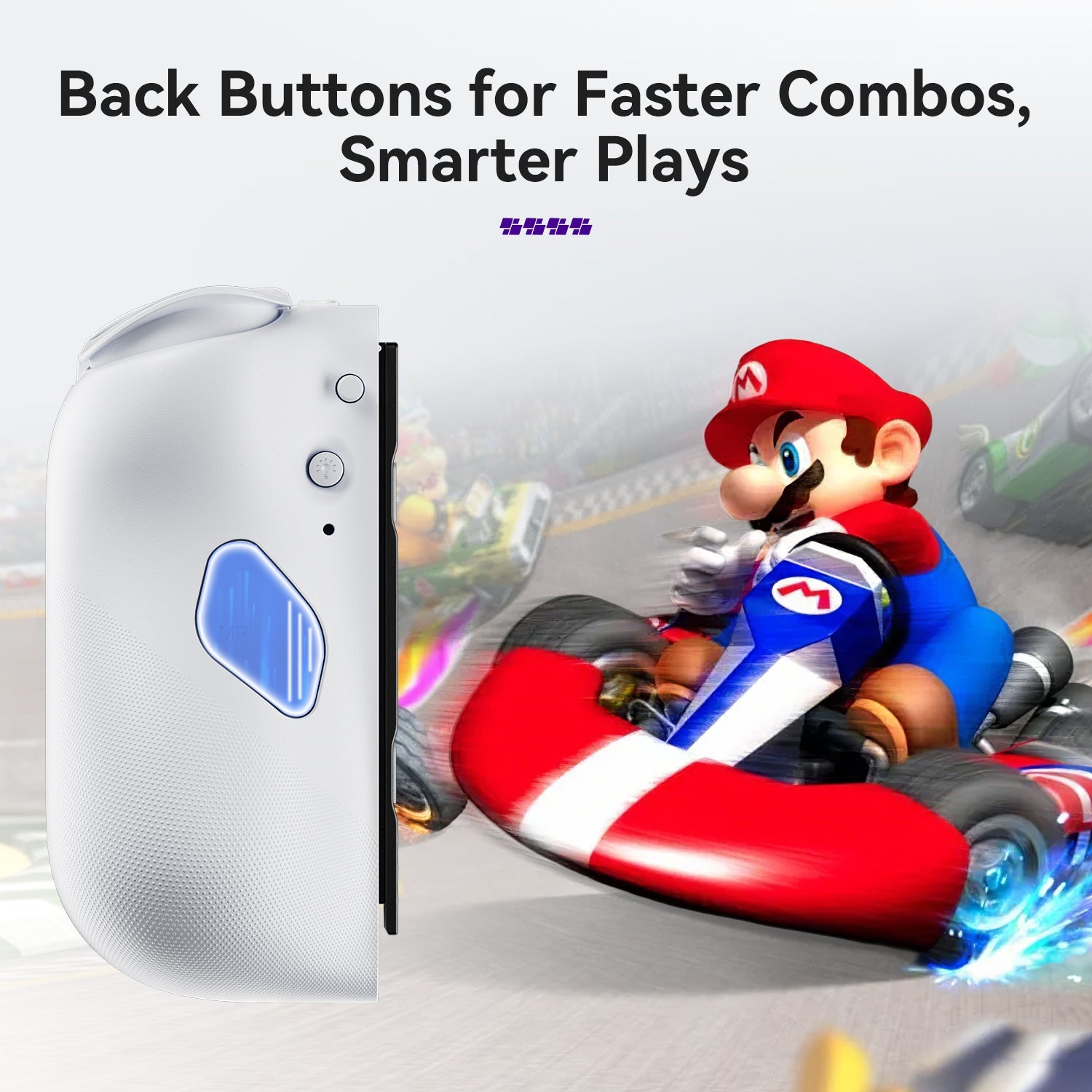 J6 Switch Controller Replacement for Joy-Con, Hall Effect Joysticks, RGB Lights, Motion Control, Macro & Turbo 1 Pair