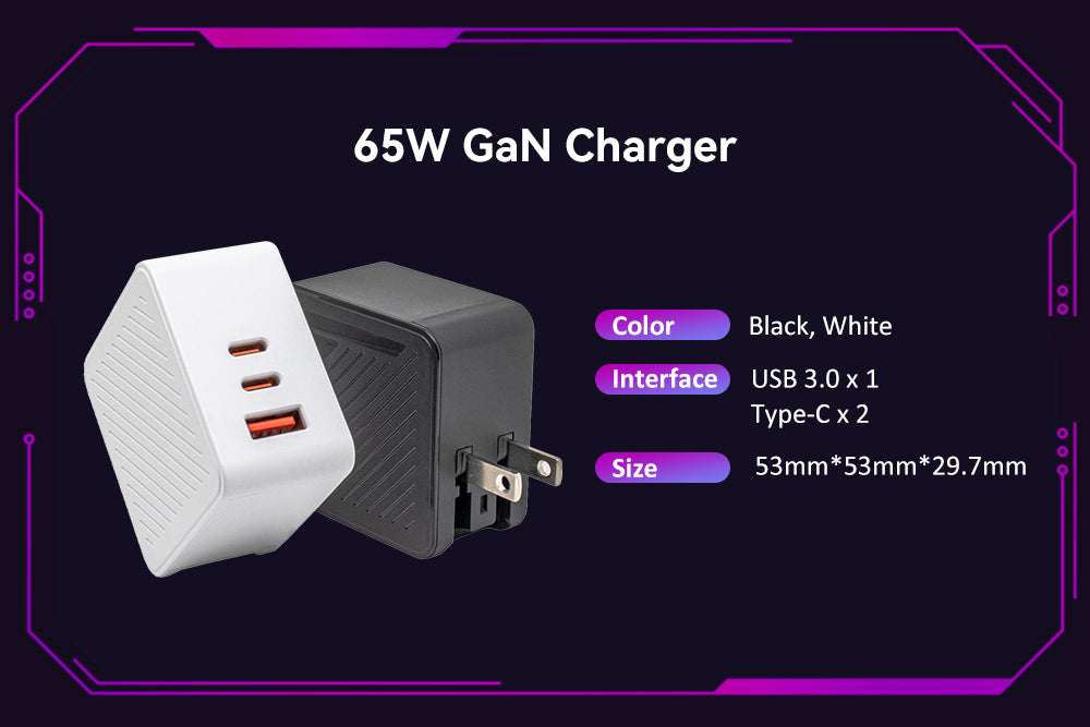 PD 65W GaN Charger, Type-C Magnetic 100W Fast Charging Cable for ROG Ally Steam Deck Switch, 180° Rotation