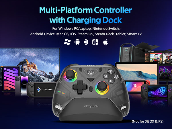 abxylute C8 Wireless PC Controller, Bluetooth, Hall Effect Joystick, C