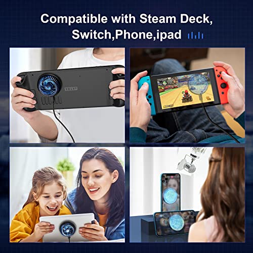 Save Your SD Card! ROG Ally Fan, Semiconductor Cooler with 7-Blade Fan and RGB Colourful Light, 3 Seconds Fast Cooling Magnetic Fan Cooler for Steam Deck, Switch, Tablet, Cellphones